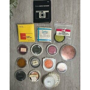 Vintage Lot Camera Lens Filters Tiffen B&W Kenko Kodak Spiratone + Kodak Guide